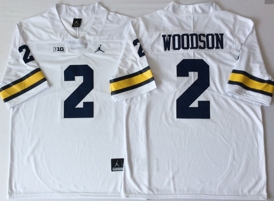 NCAA Men Michigan Wolverines White #2 WOODSON